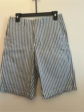 Striped Blue and White women ’s Casual Shorts